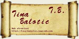 Tina Balotić vizit kartica